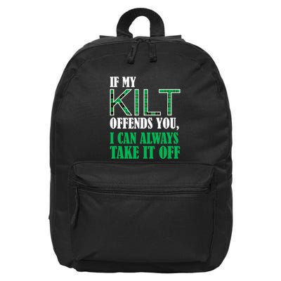 If My Kilt Offends You Funny St. Patrick's Day 16 in Basic Backpack