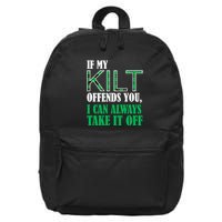 If My Kilt Offends You Funny St. Patrick's Day 16 in Basic Backpack