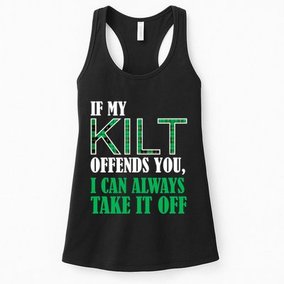 If My Kilt Offends You Funny St. Patrick's Day Womens Tank Top