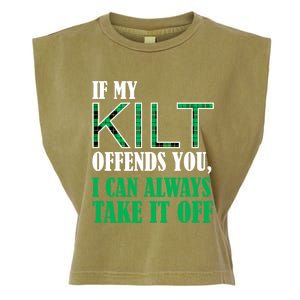 If My Kilt Offends You Funny St. Patrick's Day Garment-Dyed Women's Muscle Tee