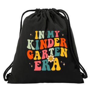 In My Kindergarten Teacher Era Kinder Groovy Retro Drawstring Bag