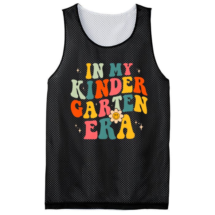 In My Kindergarten Teacher Era Kinder Groovy Retro Mesh Reversible Basketball Jersey Tank