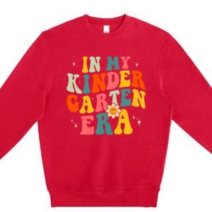 In My Kindergarten Teacher Era Kinder Groovy Retro Premium Crewneck Sweatshirt