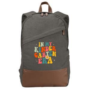 In My Kindergarten Teacher Era Kinder Groovy Retro Cotton Canvas Backpack