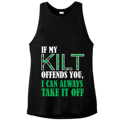 If My Kilt Offends You - Funny St. Patrick's Day Ladies PosiCharge Tri-Blend Wicking Tank