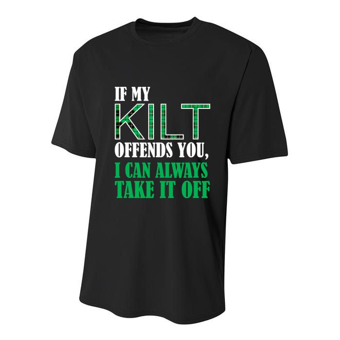 If My Kilt Offends You - Funny St. Patrick's Day Youth Performance Sprint T-Shirt