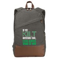 If My Kilt Offends You - Funny St. Patrick's Day Cotton Canvas Backpack