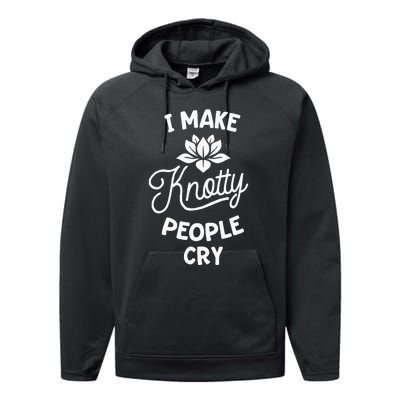 I Make Knotty People Cry Funny Massage Therapist Therapy Performance Fleece Hoodie