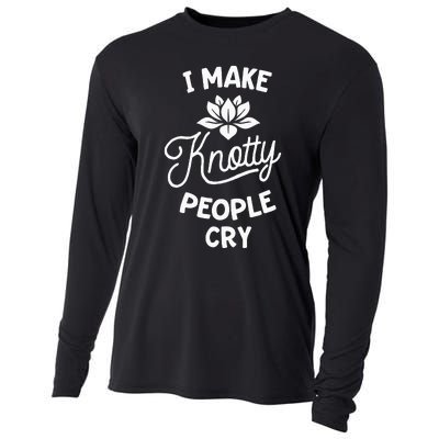 I Make Knotty People Cry Funny Massage Therapist Therapy Cooling Performance Long Sleeve Crew