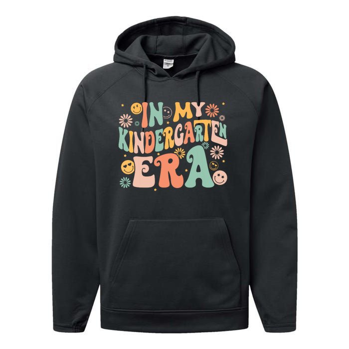 In My Kindergarten Era Retro Back To School Teacher Student Performance Fleece Hoodie