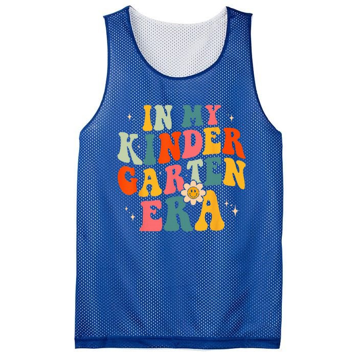 In My Kindergarten Teacher Era Kinder Groovy Retro Mesh Reversible Basketball Jersey Tank