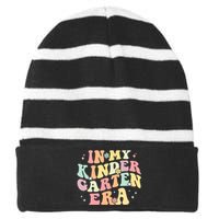 In My Kindergarten Era Retro Back To School Teacher Student Striped Beanie with Solid Band