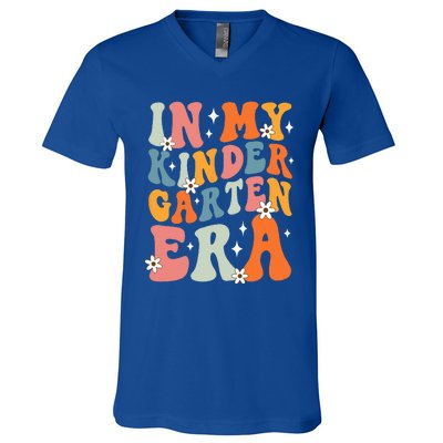 In My Kindergarten Era Groovy Back To School Kinder Teacher V-Neck T-Shirt