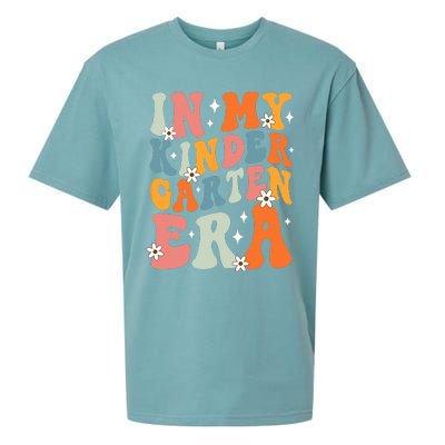 In My Kindergarten Era Groovy Back To School Kinder Teacher Sueded Cloud Jersey T-Shirt