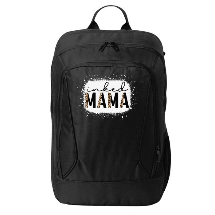 Inked Mama Leopard Tattoo Mom Funny Mother's Day Bleached City Backpack