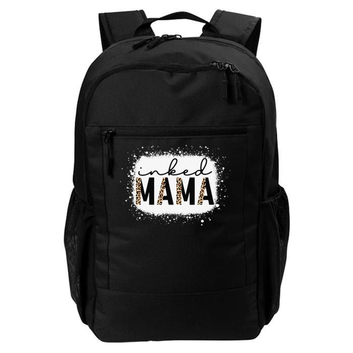 Inked Mama Leopard Tattoo Mom Funny Mother's Day Bleached Daily Commute Backpack