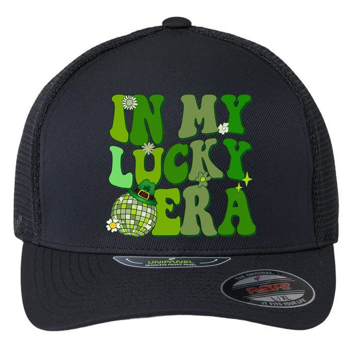 In My Lucky Era St Patrick Paddy Day Retro Disco Funny Flexfit Unipanel Trucker Cap