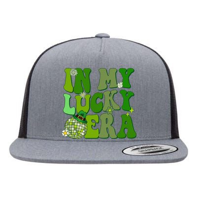 In My Lucky Era St Patrick Paddy Day Retro Disco Funny Flat Bill Trucker Hat