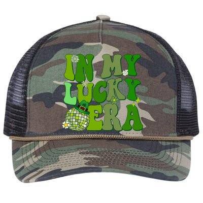 In My Lucky Era St Patrick Paddy Day Retro Disco Funny Retro Rope Trucker Hat Cap