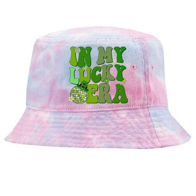 In My Lucky Era St Patrick Paddy Day Retro Disco Funny Tie-Dyed Bucket Hat