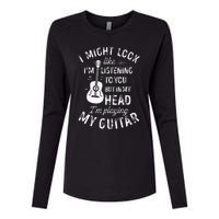 I Might Look Like Im Listening To You Funny Guitar Music Womens Cotton Relaxed Long Sleeve T-Shirt