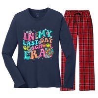 In My Last Day Of School Era Teacher Hello Summer Women's Long Sleeve Flannel Pajama Set 