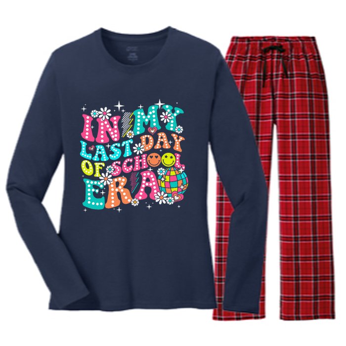 In My Last Day Of School Era Teacher Hello Summer Women's Long Sleeve Flannel Pajama Set 