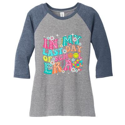 In My Last Day Of School Era Teacher Hello Summer Women's Tri-Blend 3/4-Sleeve Raglan Shirt