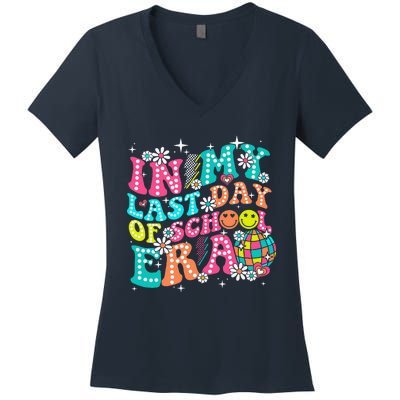 In My Last Day Of School Era Teacher Hello Summer Women's V-Neck T-Shirt