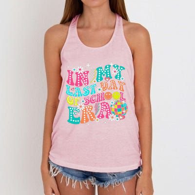 In My Last Day Of School Era Teacher Hello Summer Women's Knotted Racerback Tank