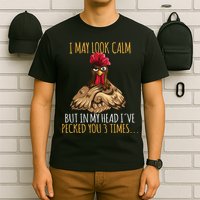 I May Look Calm But In My Head Ive Pecked You 3 Times T-Shirt