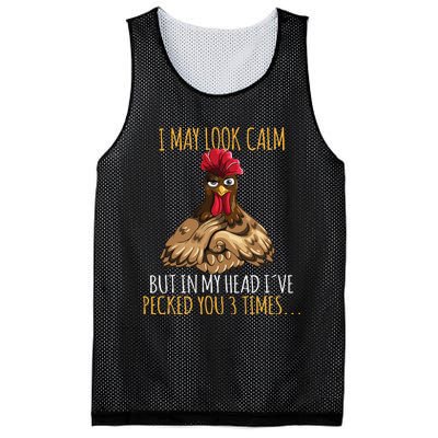 I May Look Calm But In My Head Ive Pecked You 3 Times Mesh Reversible Basketball Jersey Tank