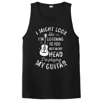 I Might Look Like IM Listening To You Funny Guitar Music PosiCharge Competitor Tank