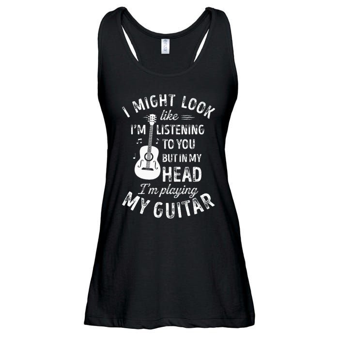 I Might Look Like I'm Listening To You Guitar Music Ladies Essential Flowy Tank