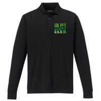 In My Lucky Era St Patricks Day Retro Groovy Disco Shamrock Performance Long Sleeve Polo