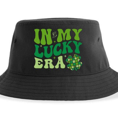 In My Lucky Era St Patricks Day Retro Groovy Disco Shamrock Sustainable Bucket Hat