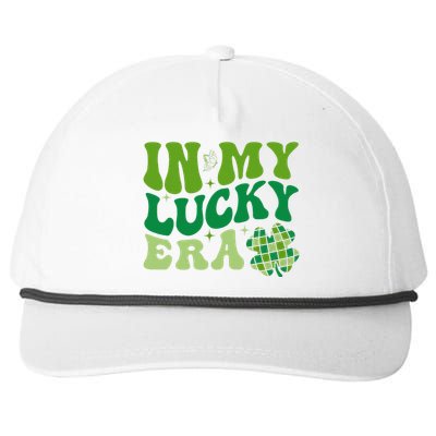 In My Lucky Era St Patricks Day Retro Groovy Disco Shamrock Snapback Five-Panel Rope Hat