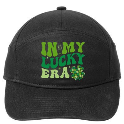 In My Lucky Era St Patricks Day Retro Groovy Disco Shamrock 7-Panel Snapback Hat