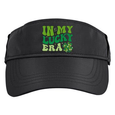 In My Lucky Era St Patricks Day Retro Groovy Disco Shamrock Adult Drive Performance Visor