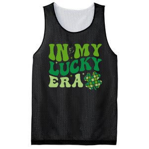 In My Lucky Era St Patricks Day Retro Groovy Disco Shamrock Mesh Reversible Basketball Jersey Tank