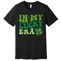 In My Lucky Era St Patricks Day Retro Groovy Disco Shamrock Premium T-Shirt