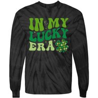 In My Lucky Era St Patricks Day Retro Groovy Disco Shamrock Tie-Dye Long Sleeve Shirt