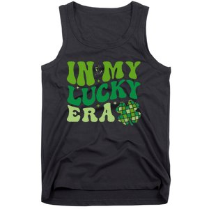 In My Lucky Era St Patricks Day Retro Groovy Disco Shamrock Tank Top