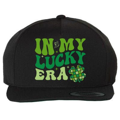 In My Lucky Era St Patricks Day Retro Groovy Disco Shamrock Wool Snapback Cap