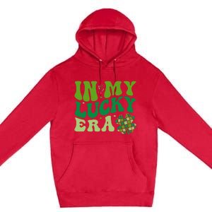 In My Lucky Era St Patricks Day Retro Groovy Disco Shamrock Premium Pullover Hoodie