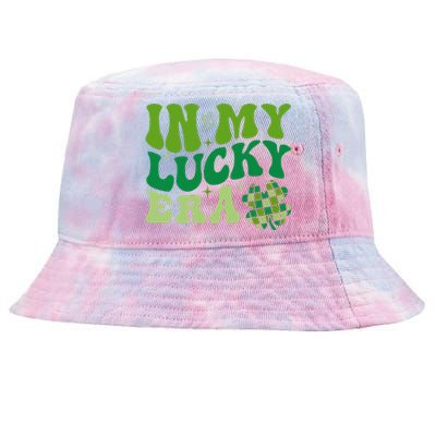 In My Lucky Era St Patricks Day Retro Groovy Disco Shamrock Tie-Dyed Bucket Hat