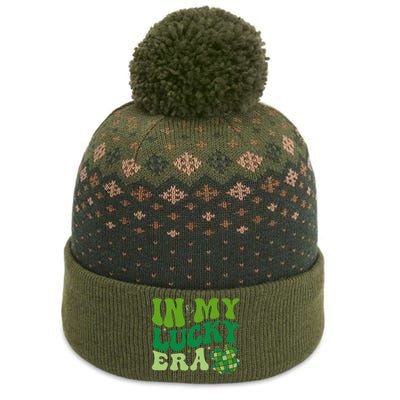 In My Lucky Era St Patricks Day Retro Groovy Disco Shamrock The Baniff Cuffed Pom Beanie