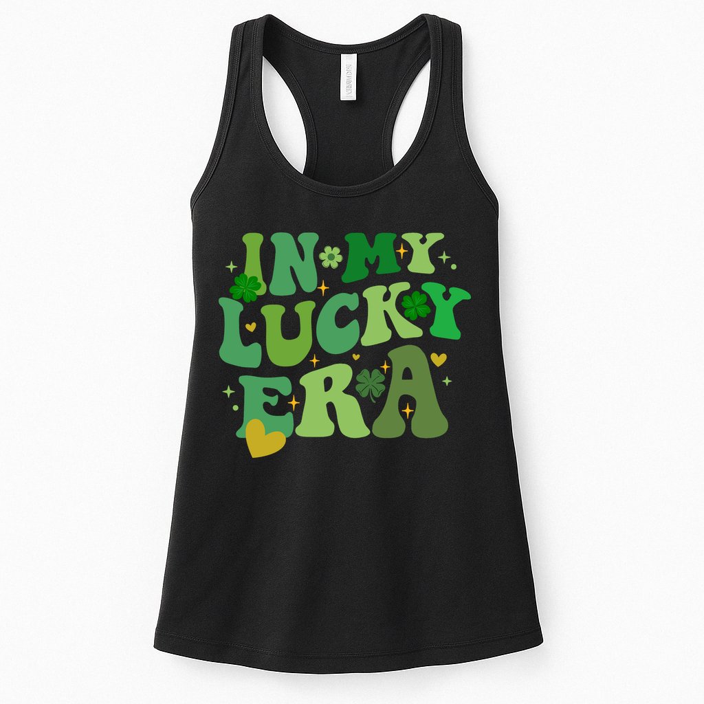 In My Lucky Era St Patricks Day Shamrock Womens Tank Top