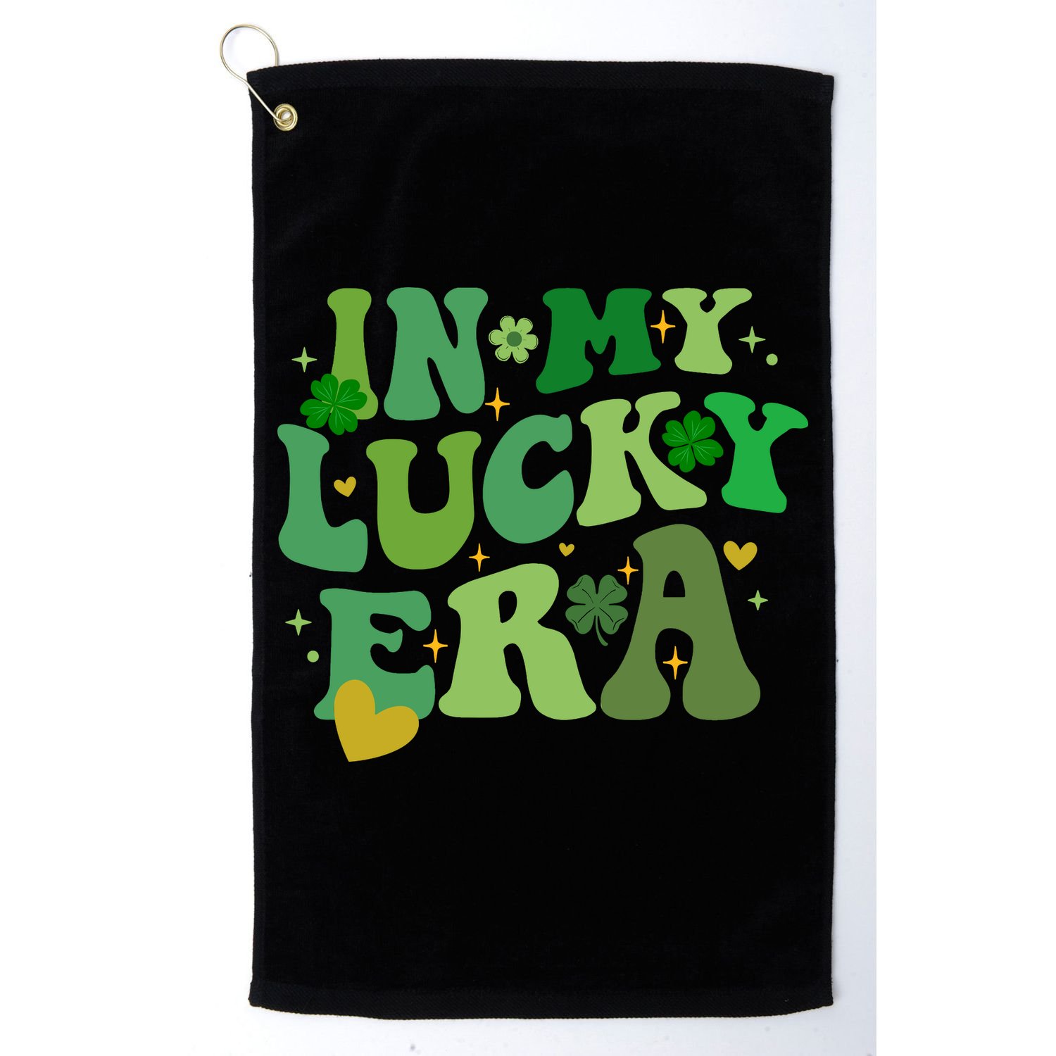 In My Lucky Era St Patricks Day Shamrock Golf Towel
