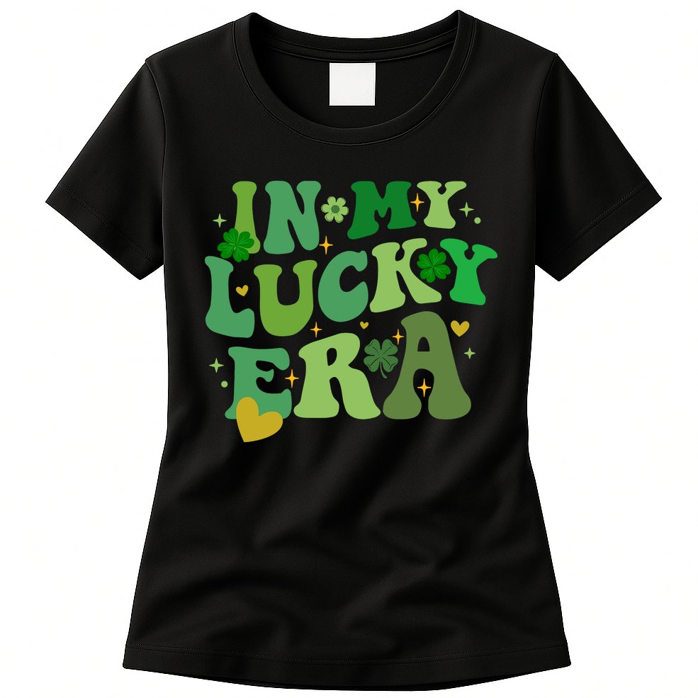 In My Lucky Era St Patricks Day Shamrock Womens T-Shirt